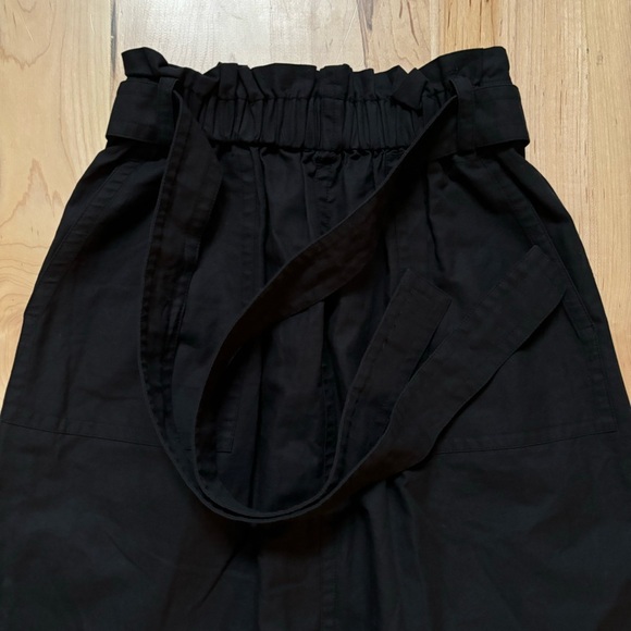 NWT Madewell Belted Linen Blend Black Midi Skirt - Picture 6 of 9